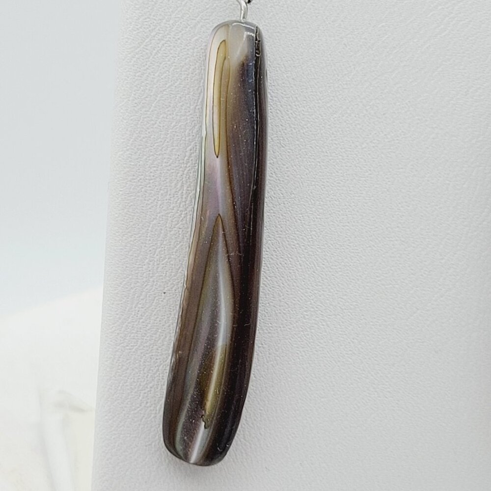 Tan & Gray Drop Dangle Shell Earrings For Everyday Wear Neutral 2.5" - Picture 2 of 6